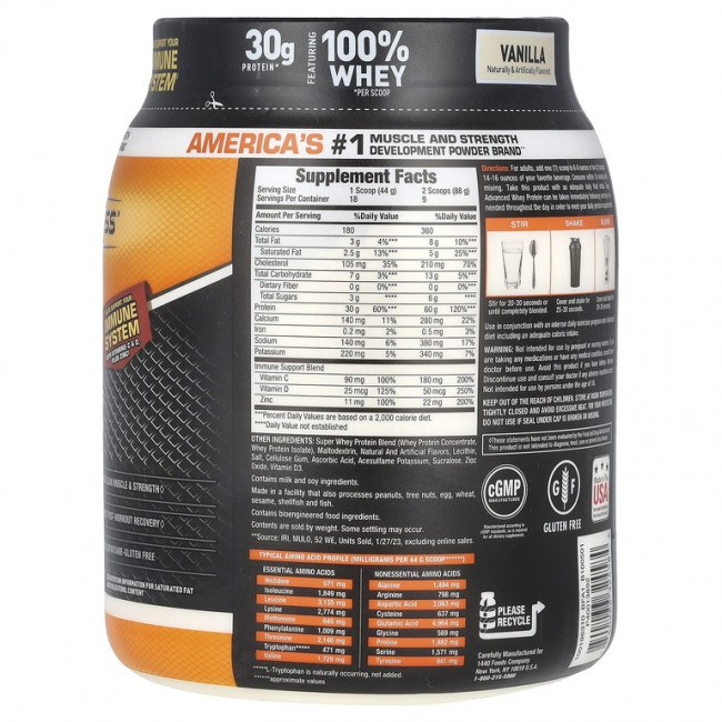 Body Fortress, Super Advanced Whey Protein, улучшенный сывороточный протеин, со вкусом ванили, 792 г (1,74 фунта)