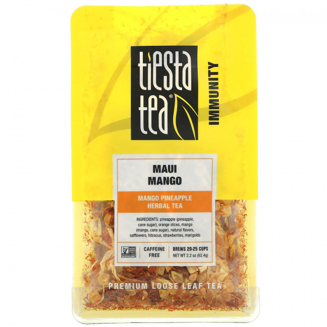 Tiesta Tea Company, Рассыпной чай премиального качества, манго и манго, без кофеина, 62,4 г (2,2 унции) Tiesta Tea Company, Рассыпной чай премиального качества, манго и манго, без кофеина, 62,4 г (2,2 унции)