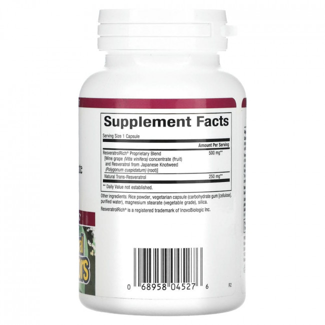 Natural Factors, ResveratrolRich, супер сильный концентрат ресвератрола, 60 растительных капсул Natural Factors, ResveratrolRich, супер сильный концентрат ресвератрола, 60 растительных капсул
