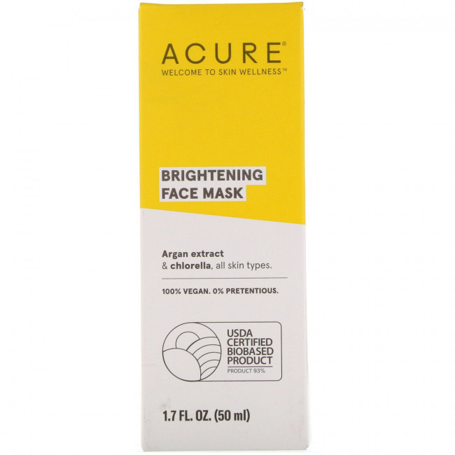Acure, осветляющая косметическая маска для лица, 50 мл (1,7 жидк. унции) Acure, осветляющая косметическая маска для лица, 50 мл (1,7 жидк. унции)
