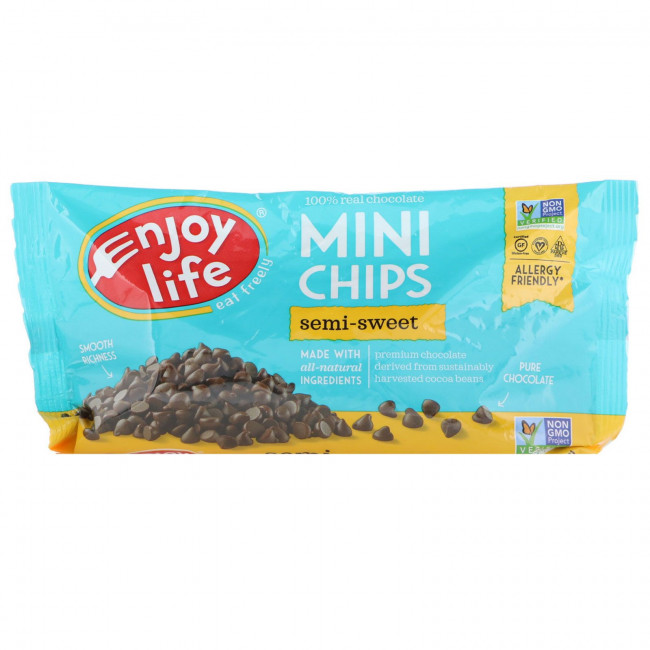 Enjoy Life Foods, Мини-капли, полугорький шоколад, 283 г Enjoy Life Foods, Мини-капли, полугорький шоколад, 283 г