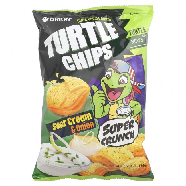 Orion, Turtle Chips, сметанный лук, 160 г (5,64 унции) (Товар снят с продажи)