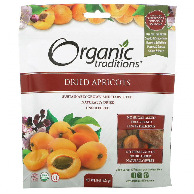 Organic Traditions, Курага, 227 г (8 унций) Organic Traditions, Курага, 227 г (8 унций)