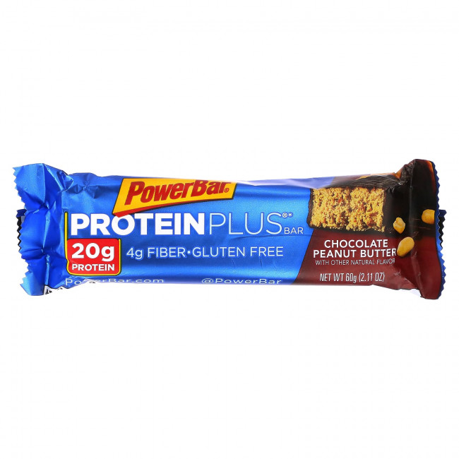 PowerBar, Protein Plus, батончик с арахисовой пастой, 15 батончиков, 60 г (2,11 унции) PowerBar, Protein Plus, батончик с арахисовой пастой, 15 батончиков, 60 г (2,11 унции)