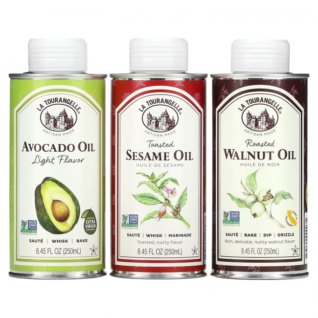 La Tourangelle, LAT Favourites Trio Artisan Oils, 3 штуки, 250 мл (8,45 унции) La Tourangelle, LAT Favourites Trio Artisan Oils, 3 штуки, 250 мл (8,45 унции)
