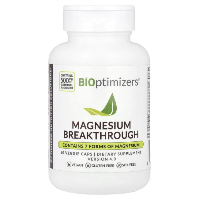 BIOptimizers, прорыв в области магния, 50 растительных капсул