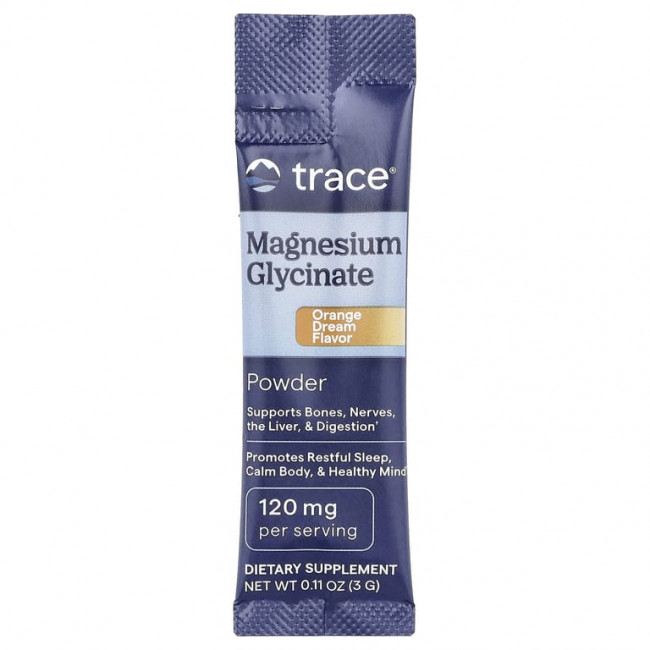 Trace, глицинат магния, в порошке, со вкусом апельсина, 30 пакетиков по 3 г (0,11 унции) Trace, глицинат магния, в порошке, со вкусом апельсина, 30 пакетиков по 3 г (0,11 унции)