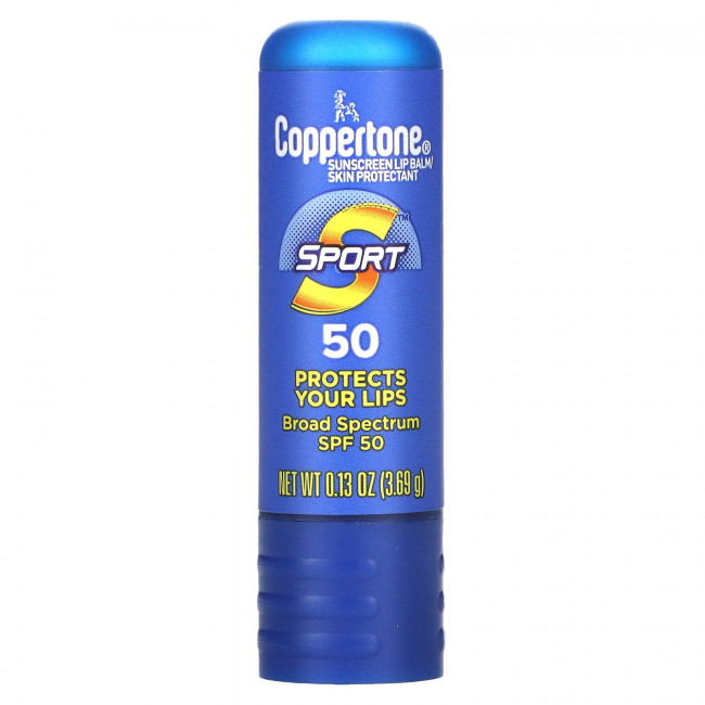 Coppertone, Sport, солнцезащитный бальзам для губ, SPF 50, 3,69 г (0,13 унции) Coppertone, Sport, солнцезащитный бальзам для губ, SPF 50, 3,69 г (0,13 унции)