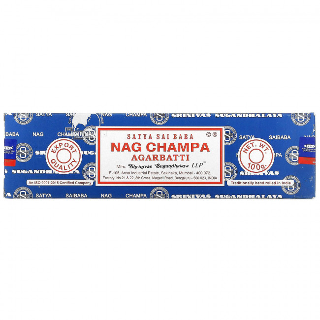Sai Baba, Satya, Nag Champa, Agarbatti, Ароматические палочки, 100 г Sai Baba, Satya, Nag Champa, Agarbatti, Ароматические палочки, 100 г