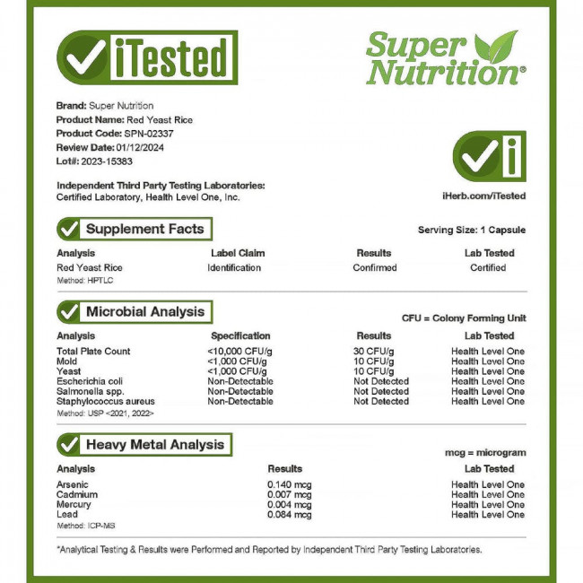 Super Nutrition, Red Yeast Rice, 600 mg, 120 Veggie Capsules