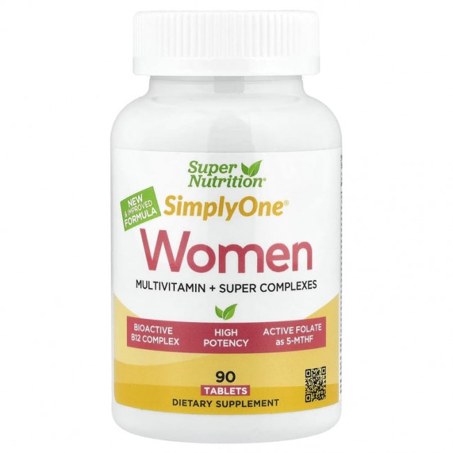 Super Nutrition, SimplyOne®, мультивитамины и суперкомплексы для женщин, 90 таблеток Super Nutrition, SimplyOne®, мультивитамины и суперкомплексы для женщин, 90 таблеток