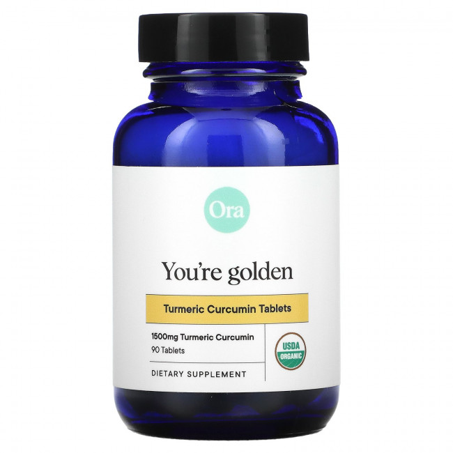 Ora, You're Golden, Organic Turmeric Curcumin Supplement, 500 mg, 90 Organic Tablets Ora, You're Golden, Organic Turmeric Curcumin Supplement, 500 mg, 90 Organic Tablets