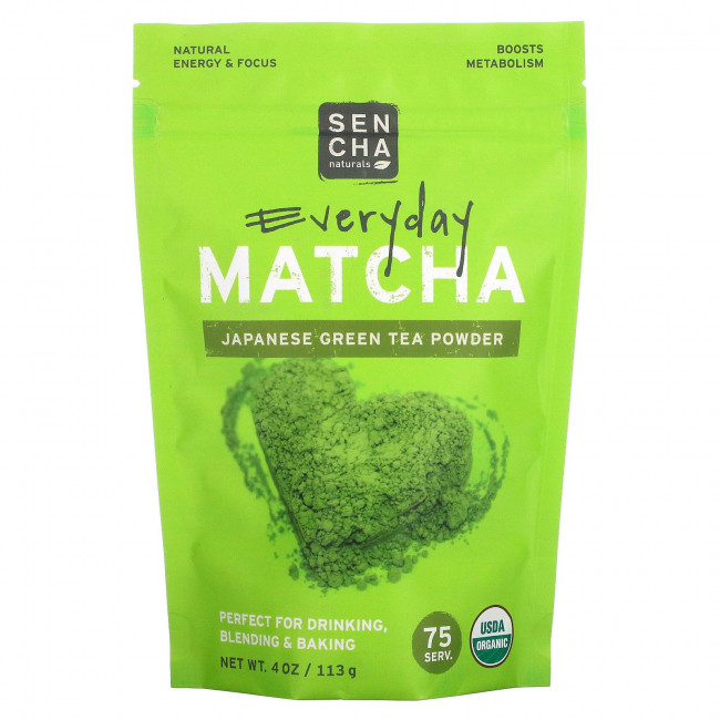 Sencha Naturals, Everyday Matcha, японский зеленый чай в порошке, 113 г (4 унции) Sencha Naturals, Everyday Matcha, японский зеленый чай в порошке, 113 г (4 унции)