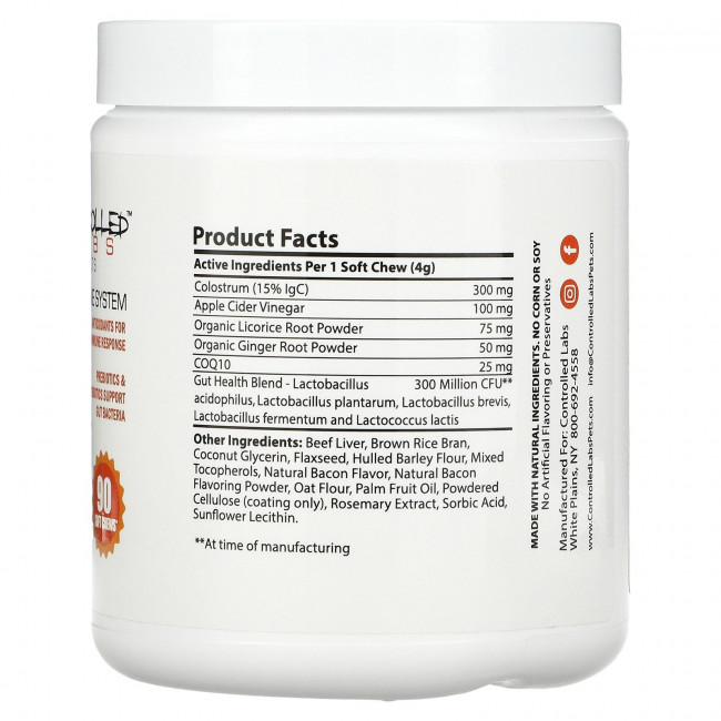 Controlled Labs Pets, Orange AllergyImmune, добавка для укрепления иммунитета, для собак всех возрастов, со вкусом копченой говяжьей печени, 90 жевательных таблеток, 360 г (12,6 унции)