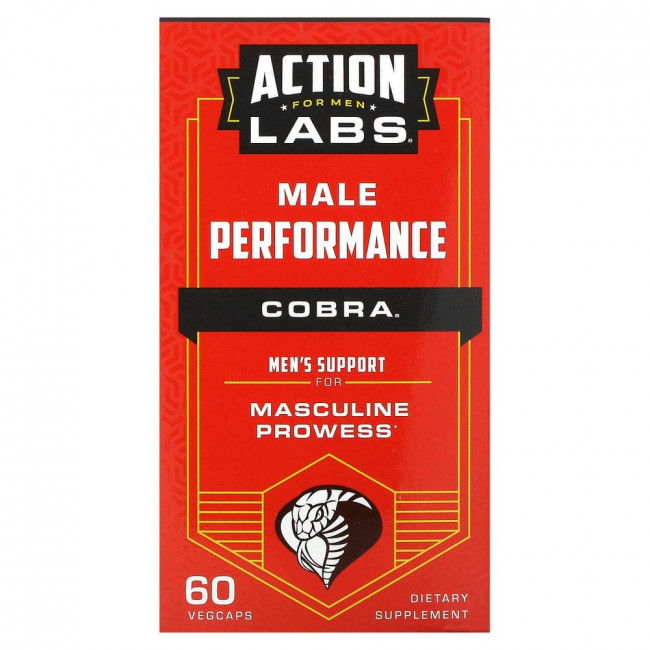 Action Labs, For Men, Cobra, Male Performance, 60 Vegcaps