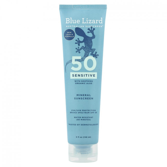 Солнцезащитный крем Blue Lizard Australian Sunscreen, минеральный солнцезащитный крем для чувствительной кожи, SPF 50, 148 мл (5 жидких унций) Солнцезащитный крем Blue Lizard Australian Sunscreen, минеральный солнцезащитный крем для чувствительной кожи, SPF 50, 148 мл (5 жидких унций)