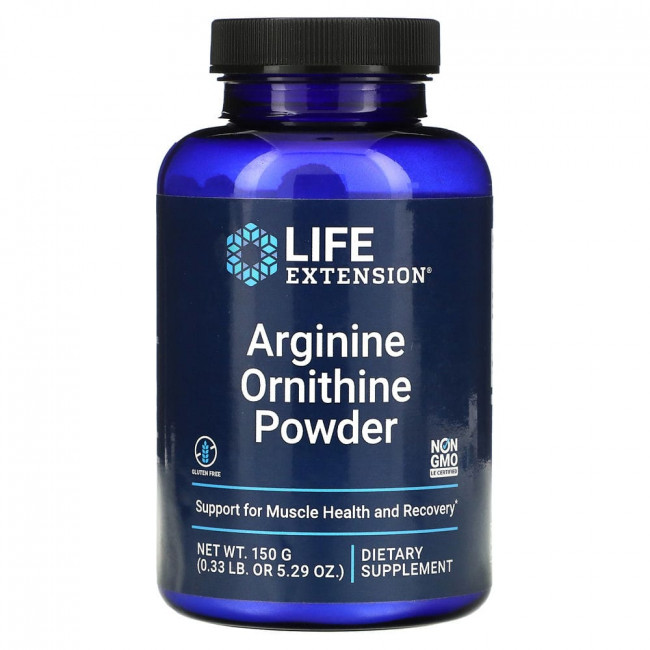 Life Extension, порошок аргинина и орнитина, 150 г (5,29 унции) Life Extension, порошок аргинина и орнитина, 150 г (5,29 унции)