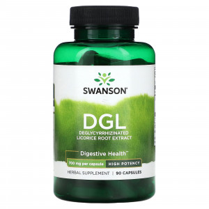 Swanson, DGL, высокая эффективность, 700 мг, 90 капсул