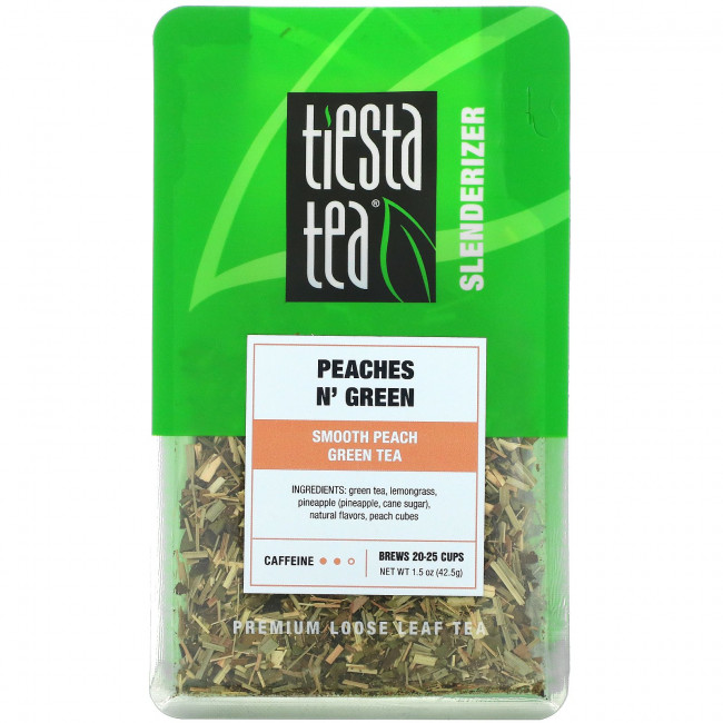 Tiesta Tea Company, Рассыпной чай премиального качества, персики и зелень, 42,5 г (1,5 унции) Tiesta Tea Company, Рассыпной чай премиального качества, персики и зелень, 42,5 г (1,5 унции)