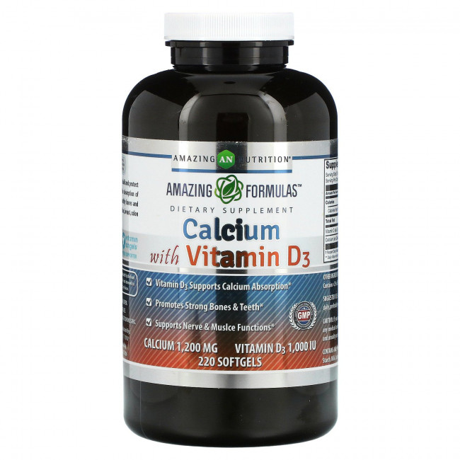 Amazing Nutrition, Кальций с витамином D3, 220 капсул Amazing Nutrition, Кальций с витамином D3, 220 капсул