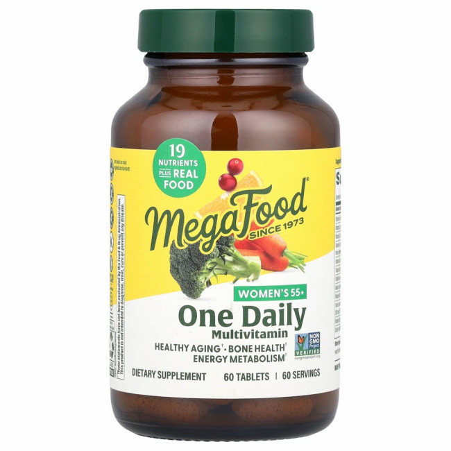 MegaFood, Women Over 55, мультивитамины для женщин старше 55 лет, для приема один раз в день, 60 таблеток