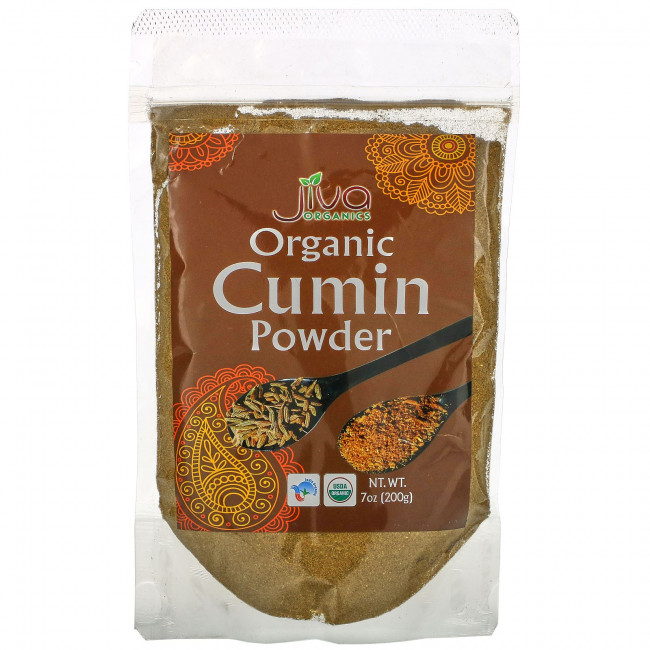 Jiva Organics, Порошок из органического тмина, 200 г (7 унций) Jiva Organics, Порошок из органического тмина, 200 г (7 унций)