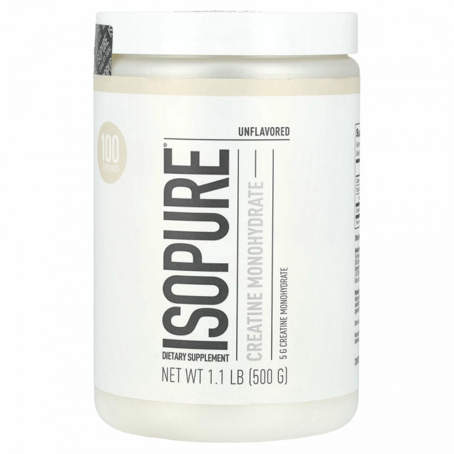 Isopure, Моногидрат креатина, без добавок, 500 г (1,1 фунта) Isopure, Моногидрат креатина, без добавок, 500 г (1,1 фунта)