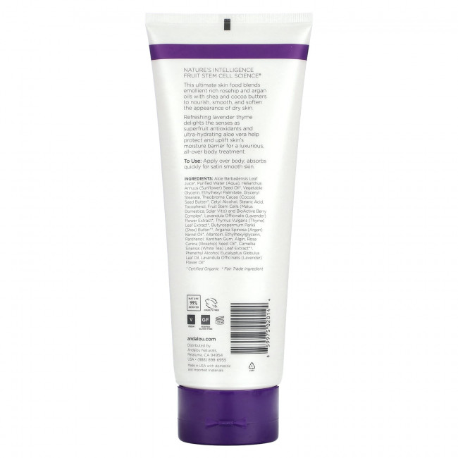 Andalou Naturals, Лосьон для тела, освежающий, лаванда и чабрец, 236 мл (8 жидк. Унций) Andalou Naturals, Лосьон для тела, освежающий, лаванда и чабрец, 236 мл (8 жидк. Унций)