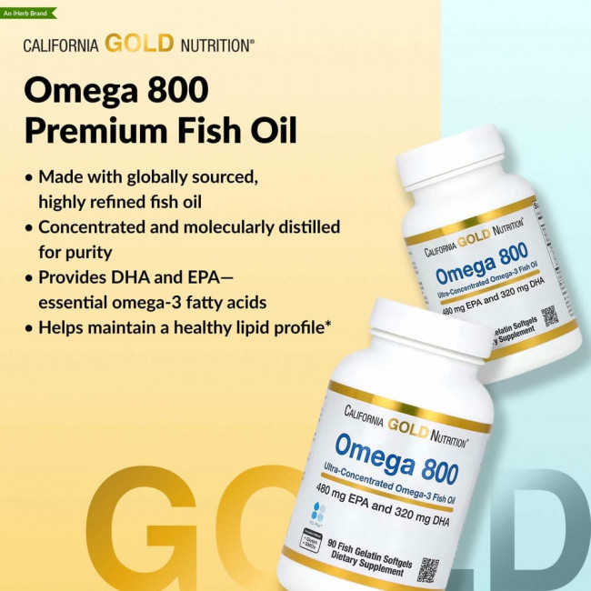 California Gold Nutrition, омега 800, рыбий жир фармацевтической степени чистоты, 80% ЭПК/ДГК, в форме триглицеридов, 1000 мг, 90 рыбно-желатиновых капсул California Gold Nutrition, омега 800, рыбий жир фармацевтической степени чистоты, 80% ЭПК/ДГК, в форме триглицеридов, 1000 мг, 90 рыбно-желатиновых капсул