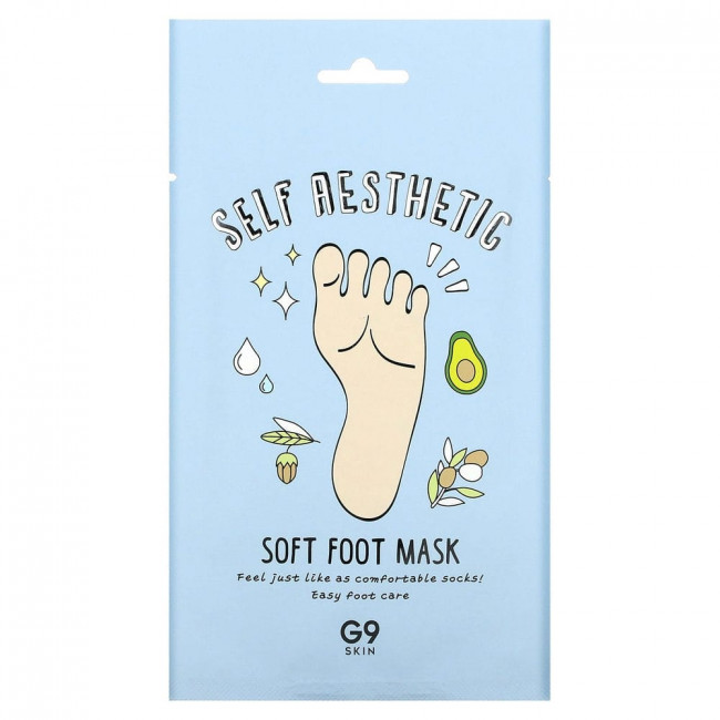 G9skin, Self Aesthetic, смягчающая маска для стоп, 5 шт., 12 мл (0,40 жидк. унции) G9skin, Self Aesthetic, смягчающая маска для стоп, 5 шт., 12 мл (0,40 жидк. унции)