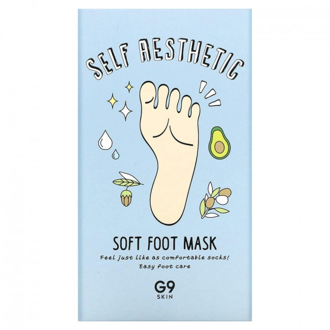 G9skin, Self Aesthetic, смягчающая маска для стоп, 5 шт., 12 мл (0,40 жидк. унции) G9skin, Self Aesthetic, смягчающая маска для стоп, 5 шт., 12 мл (0,40 жидк. унции)