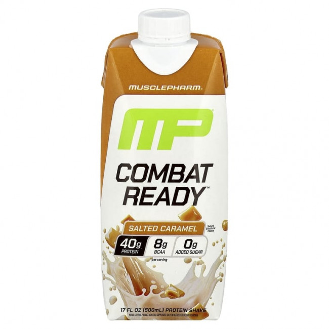 MusclePharm, Протеиновый коктейль Combat Ready ™, соленая карамель, 500 мл (17 жидк. Унций) MusclePharm, Протеиновый коктейль Combat Ready ™, соленая карамель, 500 мл (17 жидк. Унций)