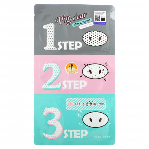 Holika Holika, Pig-Nose Clear Blackhead, 3-шаговый набор, 1 процедура