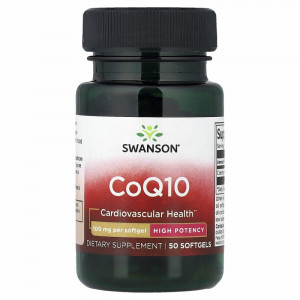 Swanson, Коэнзим Q10, высокая эффективность, 100 мг, 50 мягких таблеток Swanson, Коэнзим Q10, высокая эффективность, 100 мг, 50 мягких таблеток