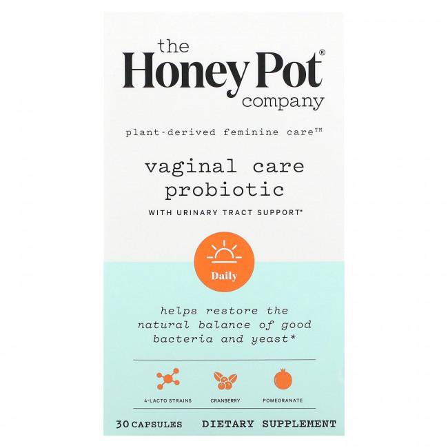 The Honey Pot Company, Пробиотик для влагалища с поддержкой мочевыводящих путей, 30 капсул The Honey Pot Company, Пробиотик для влагалища с поддержкой мочевыводящих путей, 30 капсул