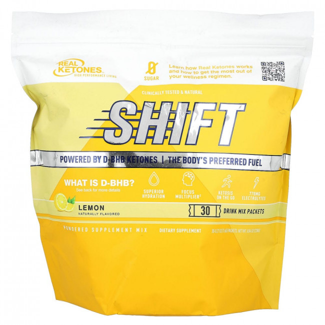 Real Ketones, Shift, Lemon, 30 Drink Mix Packets, 0.27 oz (7.6 g) Each