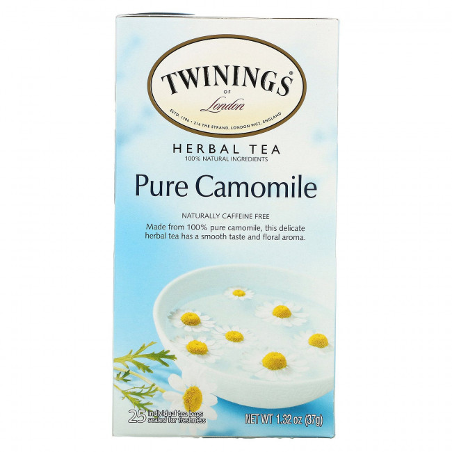 Twinings, травяной чай, чистая ромашка, без кофеина, 25 чайных пакетиков, 37 г (1,32 унции) Twinings, травяной чай, чистая ромашка, без кофеина, 25 чайных пакетиков, 37 г (1,32 унции)