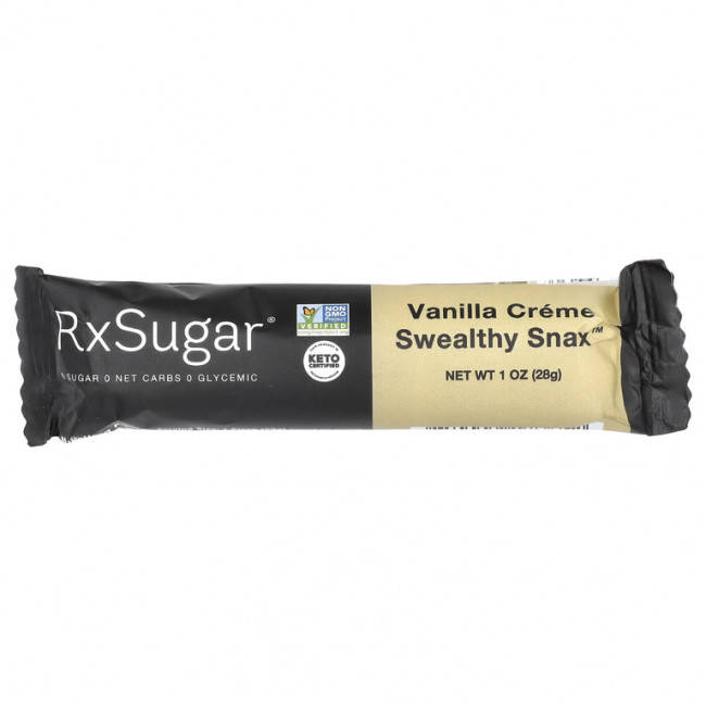 RxSugar, Swealthy Snax, батончики, ванильный крем, 8 пакетиков по 28 г (1 унция) RxSugar, Swealthy Snax, батончики, ванильный крем, 8 пакетиков по 28 г (1 унция)