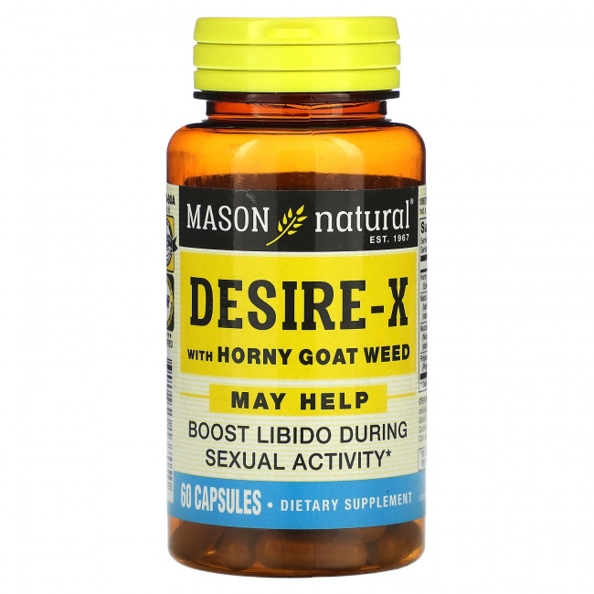 Mason Natural, Desire-X с сорняком из роговой козы, 60 капсул