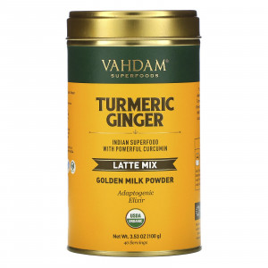 Vahdam Teas, смесь для латте, куркума и имбирь, 100 г (3,53 унции)