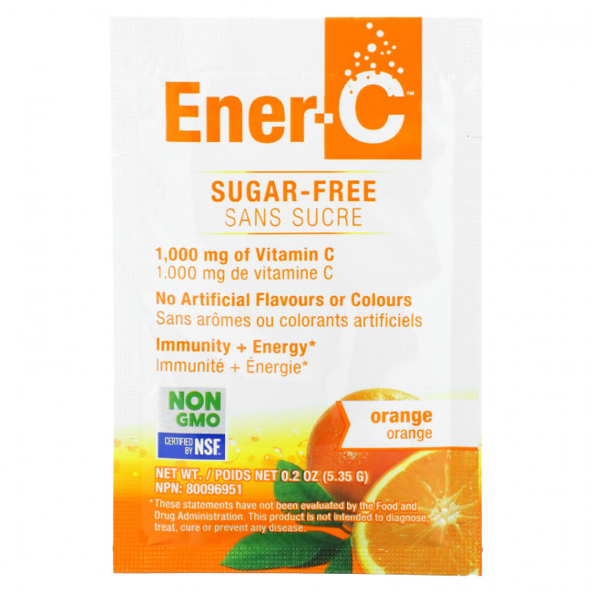 Ener-C, витамин C, смесь для приготовления мультивитаминного напитка со вкусом апельсина, без сахара, 1000 мг, 30 пакетиков, 5,35 г (0,2 унций) в каждом Ener-C, витамин C, смесь для приготовления мультивитаминного напитка со вкусом апельсина, без сахара, 1000 мг, 30 пакетиков, 5,35 г (0,2 унций) в каждом