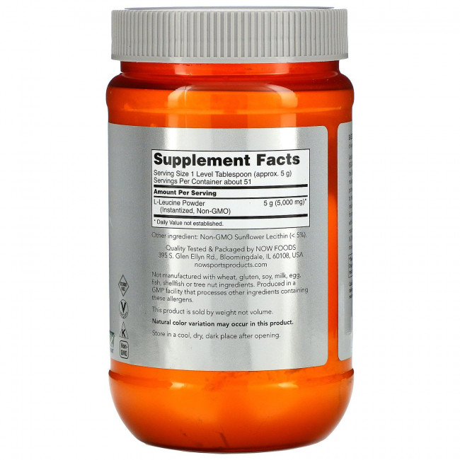 NOW Foods, Sports, порошок L-лейцина, 255 г (9 унций) NOW Foods, Sports, порошок L-лейцина, 255 г (9 унций)