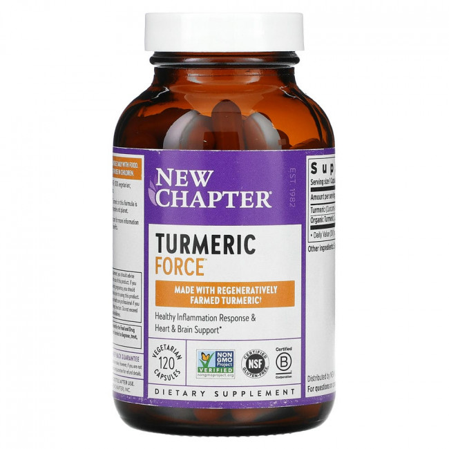 New Chapter, Turmeric Force, 120 вегетарианских капсул New Chapter, Turmeric Force, 120 вегетарианских капсул