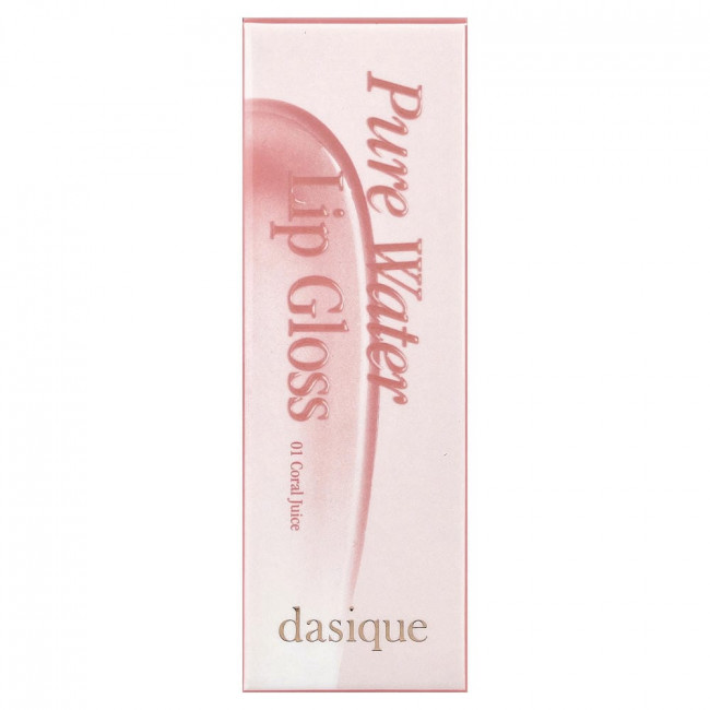 Dasique, блеск для губ Pure Water Lip Gloss, 01 Coral Juice, 0.09 унции (2.6 г)