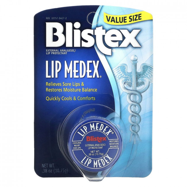 Blistex, Lip Medex, наружное обезболивающее средство для защиты губ, 10,75 г (0,38 унции) Blistex, Lip Medex, наружное обезболивающее средство для защиты губ, 10,75 г (0,38 унции)