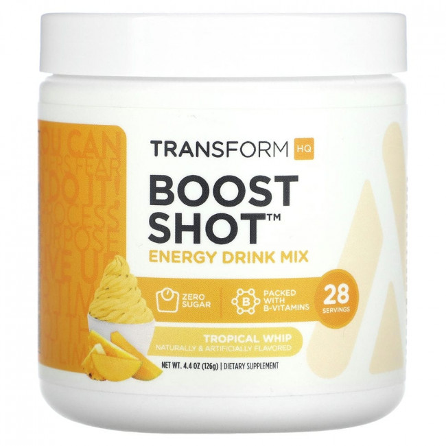 TransformHQ, Boost Shot, Energy Drink Mix, Tropical Whip, 4.4 oz (126 g)