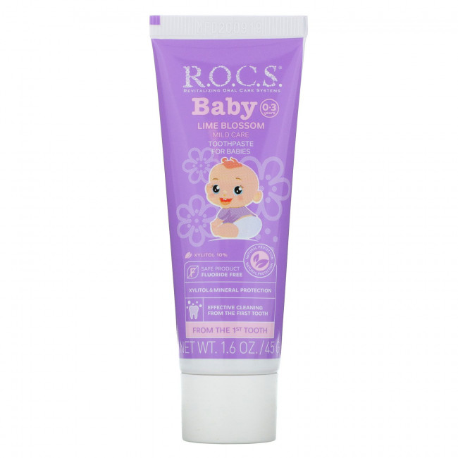 R.O.C.S., Baby, зубная паста с ароматом липы, для детей 0?3 лет, 45 г (1,6 унции)