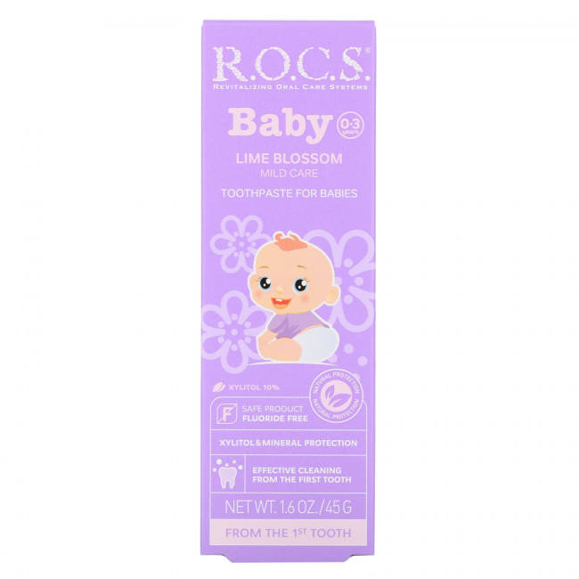 R.O.C.S., Baby, зубная паста с ароматом липы, для детей 0?3 лет, 45 г (1,6 унции)