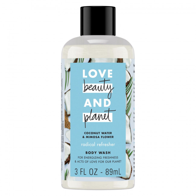 Love Beauty and Planet, Гель для душа Radical Refresher, кокосовая вода и цветок мимозы, 3 жидких унции (89 мл) Love Beauty and Planet, Гель для душа Radical Refresher, кокосовая вода и цветок мимозы, 3 жидких унции (89 мл)