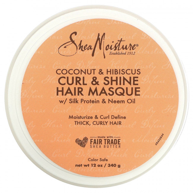 SheaMoisture, Curl & Shine Hair Masque, Coconut & Hibiscus, 12 oz (340 g) SheaMoisture, Curl & Shine Hair Masque, Coconut & Hibiscus, 12 oz (340 g)